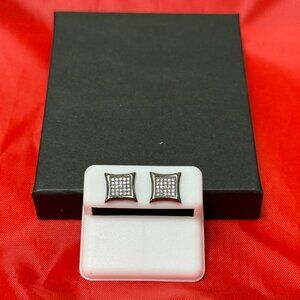 Stunning 925 Sterling Silver Earrings with Black Rhodium & AAA Cubic Zirconia